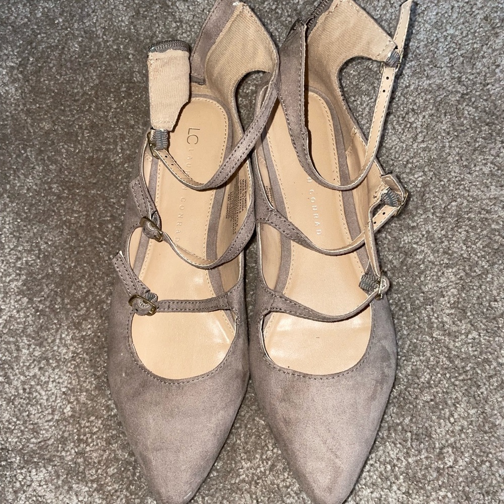 Lauren Conrad Women's Gray Strappy Heels